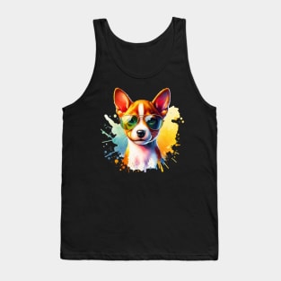 Watercolor Basenji Puppy Tank Top